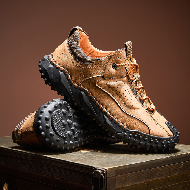 🔥 60% Off – Classic Leather Hiking Boots | Genuine leather, arch support, wide toe box, waterproof and slip-resistant