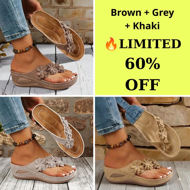 🔥Best Seller-Last Day Sale 60% OFF🔥Women's orthopedic flip-flops, suitable for all seasons, comfortable and breathable.