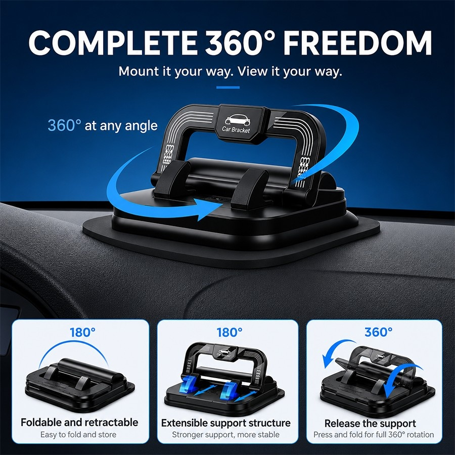 🔥 Last Day 50% OFF 🔥 360° Dashboard Car Phone Holder – Stable One-Hand Navigation Mount