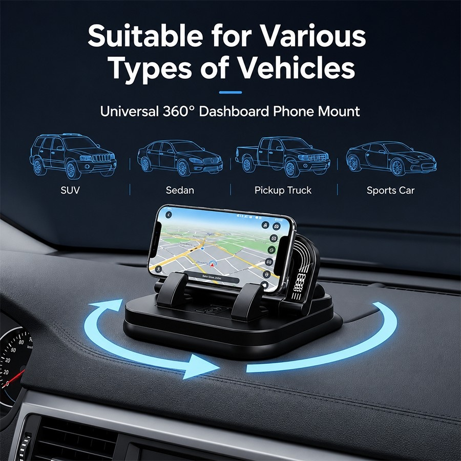 🔥 Last Day 50% OFF 🔥 360° Dashboard Car Phone Holder – Stable One-Hand Navigation Mount