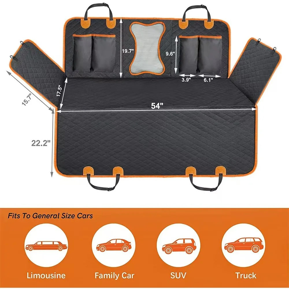 Waterproof Dog Car Seat Cover – Pet Travel Hammock & Rear Seat Protector
