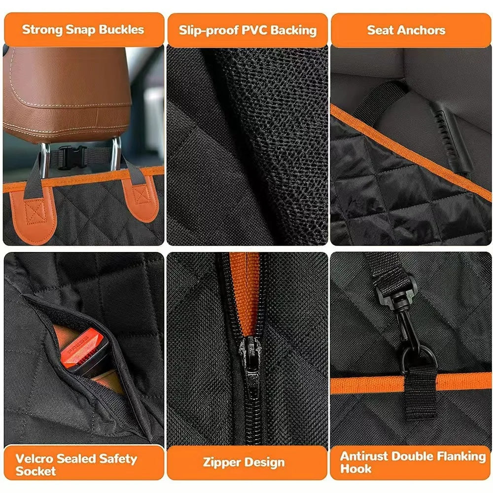 Waterproof Dog Car Seat Cover – Pet Travel Hammock & Rear Seat Protector
