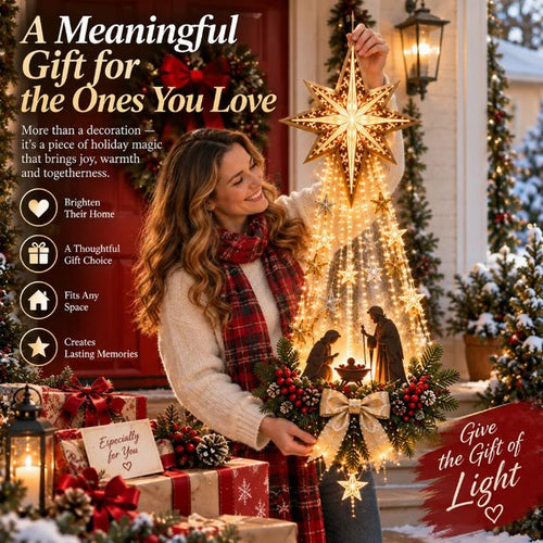 ✨ Last Day – 50% OFF! ✝️ Bethlehem Star of Faith – Lighted Nativity Wall Decor