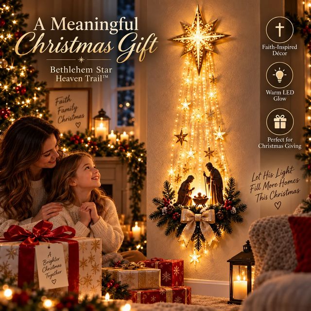 ✨ Last Day – 50% OFF! ✝️ Bethlehem Star of Faith – Lighted Nativity Wall Decor